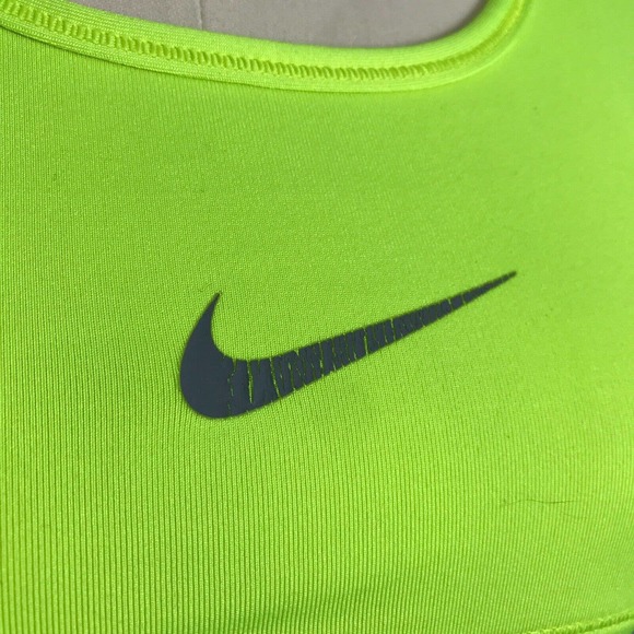 NIKE Dri-Fit Classic Swoosh Sports Bra Neon Green | XS - Picture 4 of 7